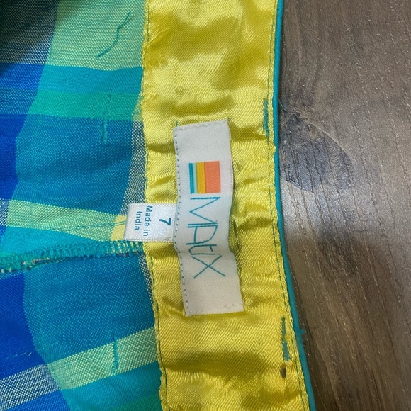 💗 Y2K Plaid Women's Shorts in Blue and Yellow - Picture 3 of 5